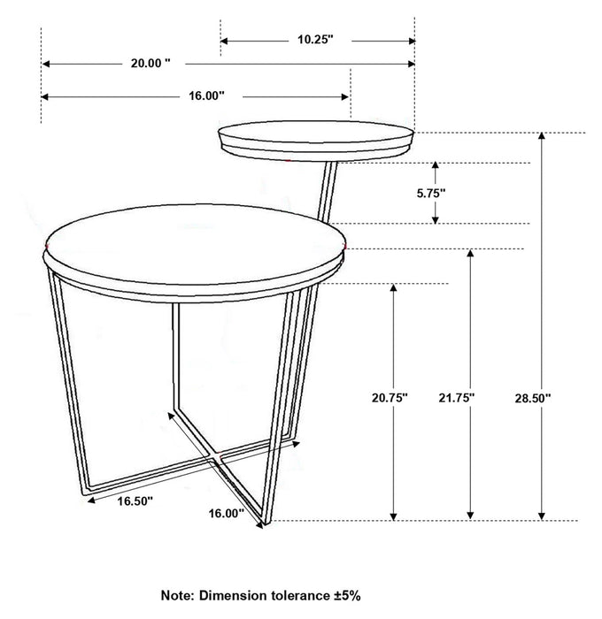 Yael Natural/Gunmetal Round Accent Table - 935980 - Vega Furniture