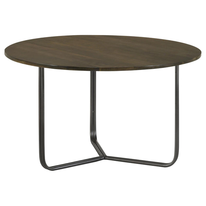Yaritza Natural/Gunmetal Round Accent Table with Triangle Wire Base - 935995 - Vega Furniture