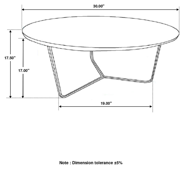 Yaritza Natural/Gunmetal Round Accent Table with Triangle Wire Base - 935995 - Vega Furniture