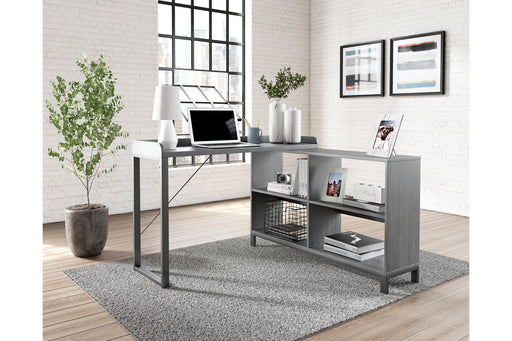 Yarlow Black Home Office L-Desk - H215-24 - Vega Furniture