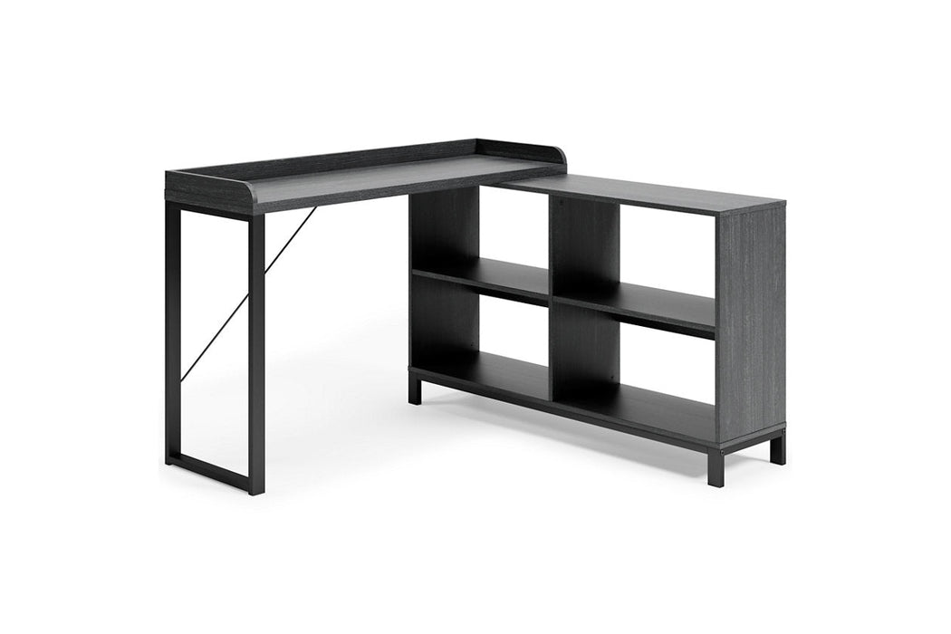 Yarlow Black Home Office L-Desk - H215-24 - Vega Furniture