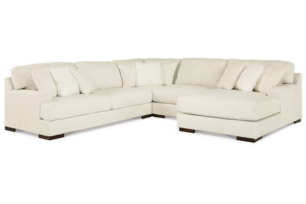 Zada Ivory 4-Piece RAF Sectional - SET | 5220417 | 5220446 | 5220477 | 5220466 - Vega Furniture