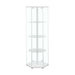 Zahavah White/Clear 4-Shelf Hexagon Shaped Curio Cabinet - 950001 - Vega Furniture