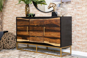 Zara Black Walnut/Gold 2-Door Accent Cabinet - 953466 - Vega Furniture