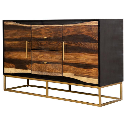 Zara Black Walnut/Gold 2-Door Accent Cabinet - 953466 - Vega Furniture