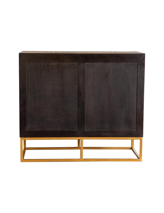 Zara Black Walnut/Gold 2-Drawer Accent Cabinet - 953447 - Vega Furniture