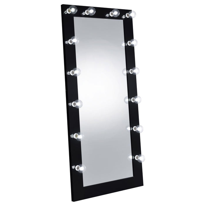 Zayan Full Length Floor Mirror With Lighting Black High Gloss - 969557 - Vega Furniture