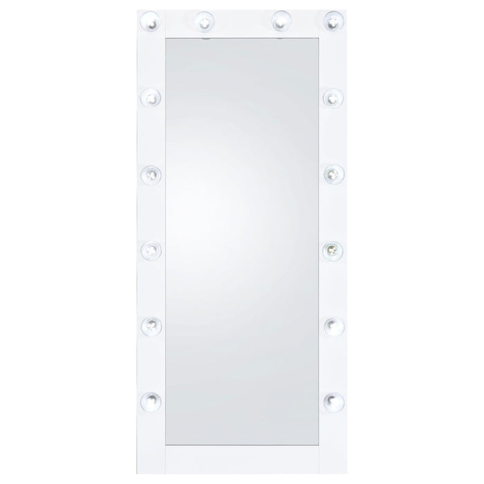 Zayan Full Length Floor Mirror With Lighting White High Gloss - 969558 - Vega Furniture