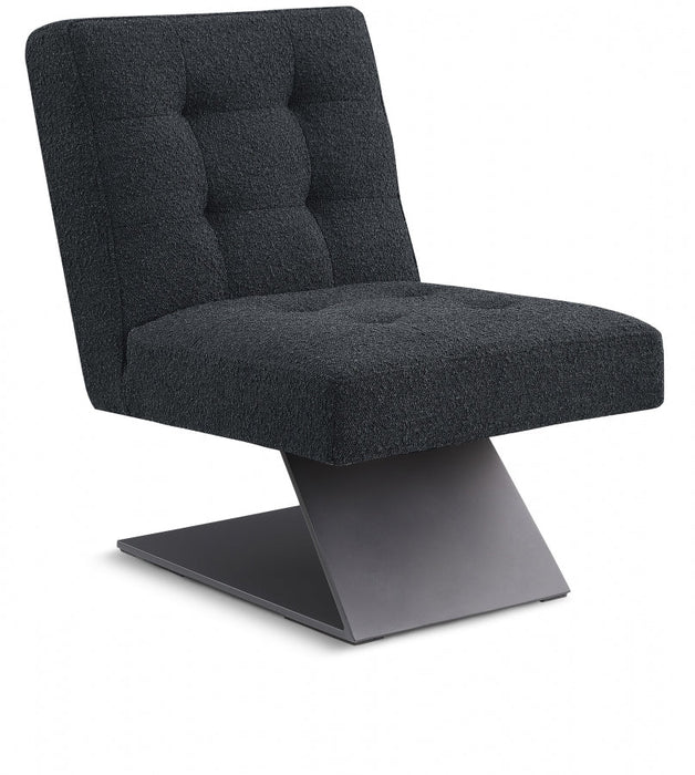 Zeal Boucle Fabric Accent Chair Black - 405Black - Vega Furniture