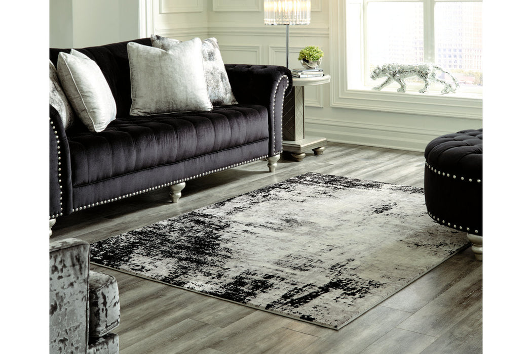 Zekeman Black/Cream/Gray Medium Rug - R404922 - Vega Furniture