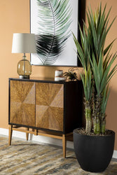 Zira Brown/Antique Gold Sunburst 2-Door Accent Cabinet - 953496 - Vega Furniture