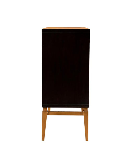 Zira Brown/Antique Gold Sunburst 2-Door Accent Cabinet - 953496 - Vega Furniture